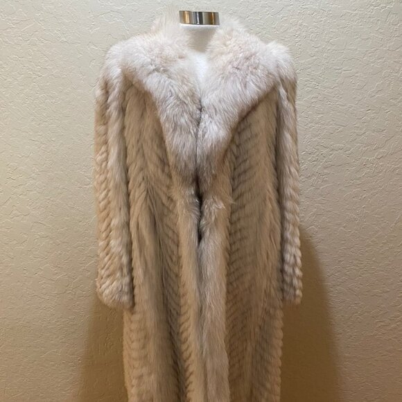 Blue Fox full length coat - size 12 - Picture 1 of 14